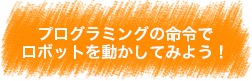 プログラミングの命令でロボットを動かしてみよう！